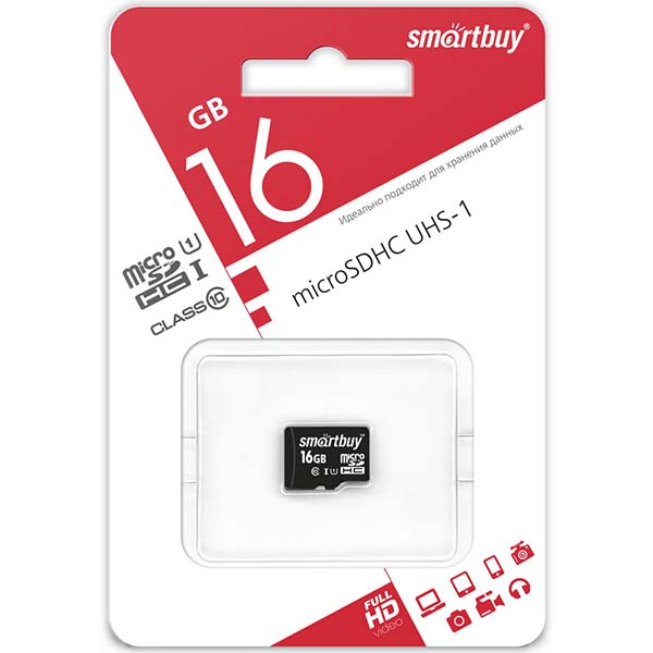 16Gb Карта памяти Smartbuy microSD 10 class UHS-1 - интернет-магазин Сотомикс в Вологде