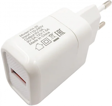 СЗУ Yolkki Lighting YH-30L-WHT 3A 18W (провод разъемный) белый - интернет-магазин Сотомикс в Вологде