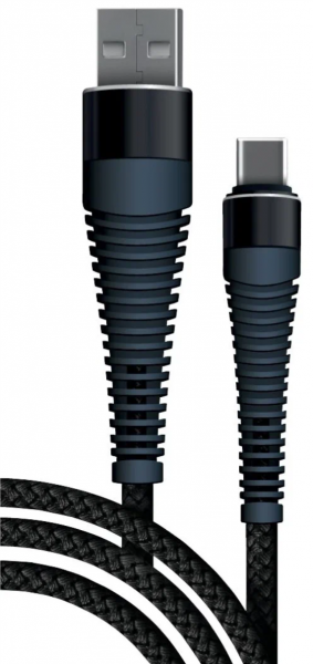 Дата Кабель BoraSCO USB 2.0 - Type-C 3A 1m Silicone Soft Touch черный (38515) - интернет-магазин Сотомикс в Вологде