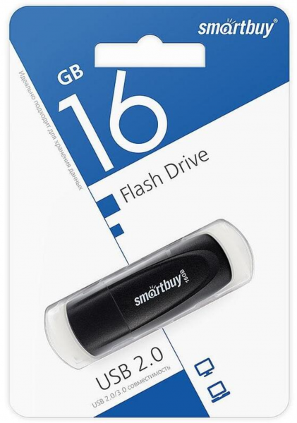 Флэш-память Smartbuy Scout Series USB 2.0 16Gb Black - интернет-магазин Сотомикс в Вологде