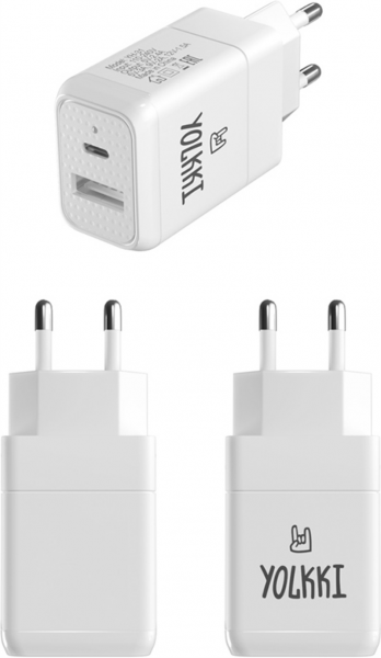 СЗУ-адаптер Yolkki YH-31 USB-С, USB 2,4A 18W белый - интернет-магазин Сотомикс в Вологде