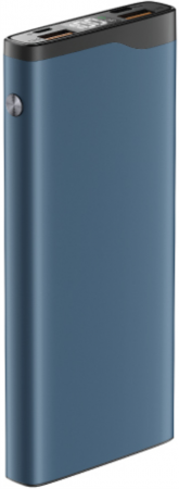 АКБ Olmio внешний QL-10 10000mAh 22.5W QuickCharge 3.0 PowerDelivery LCD Blue (043983) (с/н) - интернет-магазин Сотомикс в Вологде