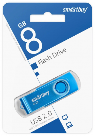 Флэш-память Smartbuy Twist Series USB 2.0 8Gb Blue - интернет-магазин Сотомикс в Вологде