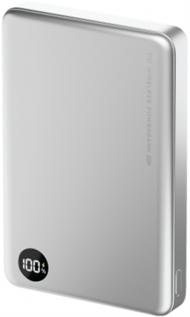 АКБ Olmio внешний QM-16 20W PD 15W wireless 10000mAh Silver (044475)	(с/н) - интернет-магазин Сотомикс в Вологде