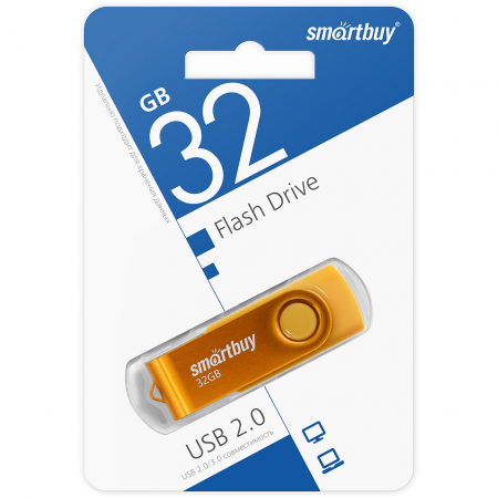 Флэш-память Smartbuy Twist Series USB 2.0 32Gb Yellow - интернет-магазин Сотомикс в Вологде