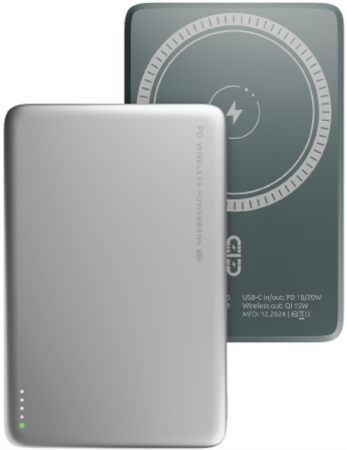 АКБ Olmio внешний QM-15 5000mAh 20W PD 15W wireless Silver (044473) (с/н) - интернет-магазин Сотомикс в Вологде