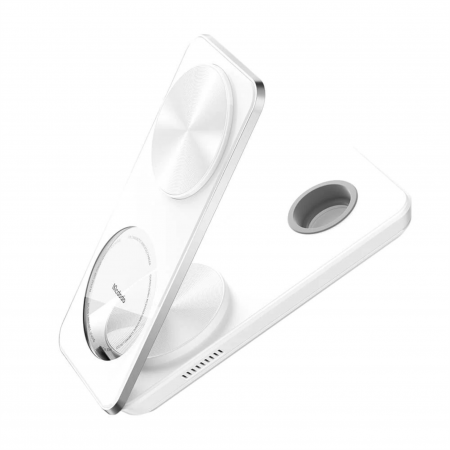 Беспроводное ЗУ MCDODO CH-1150 Magnetic Wireless Charger 25W 3in1 White - интернет-магазин Сотомикс в Вологде