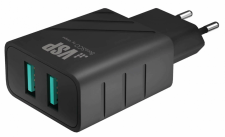 СЗУ-адаптер BoraSCO 2USB 3A черное (52583) - интернет-магазин Сотомикс в Вологде