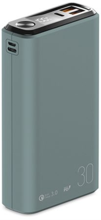 АКБ Olmio внешний QS-30 30000mAh 22.5W QuickCharge 3.0/PD LCD Moray eel (044460) (с/н) - интернет-магазин Сотомикс в Вологде