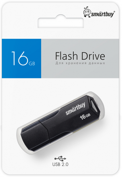 Флэш-память Smartbuy Clue Sirees USB 2.0 16Gb Black - интернет-магазин Сотомикс в Вологде