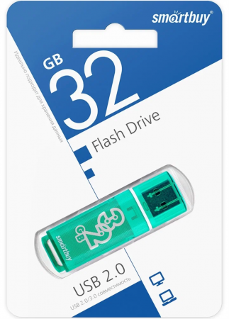 Флэш-память Smartbuy Glossy Series USB 2.0 32Gb Green - интернет-магазин Сотомикс в Вологде