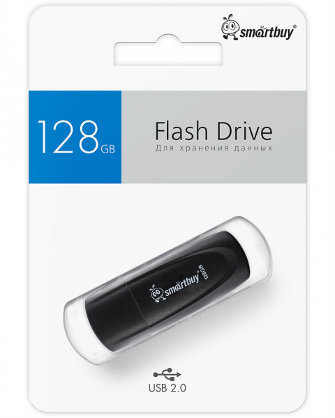 Флэш-память Smartbuy Scout USB 2.0 128Gb Black - интернет-магазин Сотомикс в Вологде