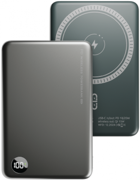 АКБ Olmio внешний QM-16 20W PD 15W wireless 10000mAh Grey (044474) (с/н) - интернет-магазин Сотомикс в Вологде