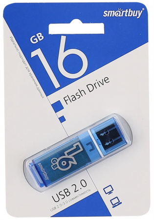 Флэш-память Smartbuy Glossy Series USB 2.0 16Gb Blue - интернет-магазин Сотомикс в Вологде