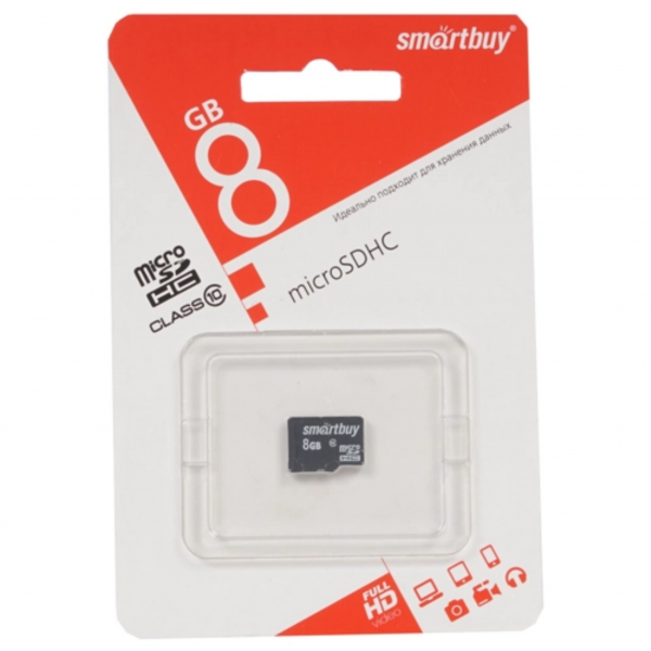 8Gb Карта памяти Smartbuy microSD class 10 - интернет-магазин Сотомикс в Вологде