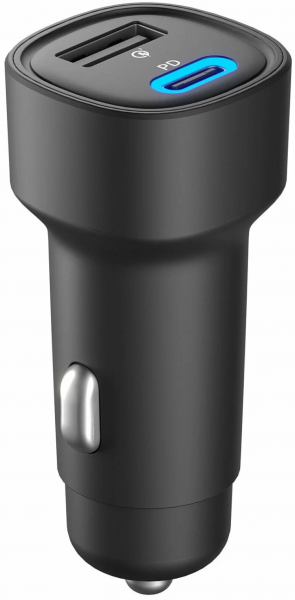 АЗУ-адаптер Olmio Type-C+USB 48W  QuickCharge Power Delivery черный (043378) - интернет-магазин Сотомикс в Вологде