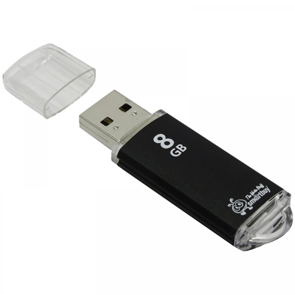 Флэш-память Smartbuy V-Cut Series USB 2.0 8Gb Black - интернет-магазин Сотомикс в Вологде